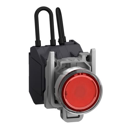 Schneider Electric, Harmony, Screw Mount Red LED Pilot Light, 22mm Cutout, IP66, Round, 254V [XB4BW24BM5GEX]; 340-741