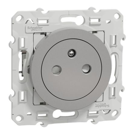 Schneider Electric S535 Grey, White Plug Socket, 2P + E Poles, 16A [S535052]; 340-760