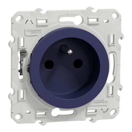 Schneider Electric Odace 2011 Blue, White Plug Socket, 2P + E Poles, 16A [S550049]; 340-775