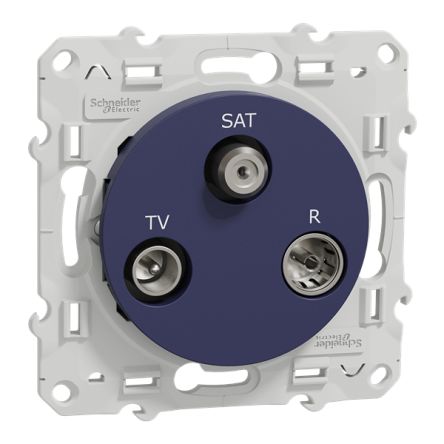 F Blue Male Socket, Flush Mount [S550461]; 340-782