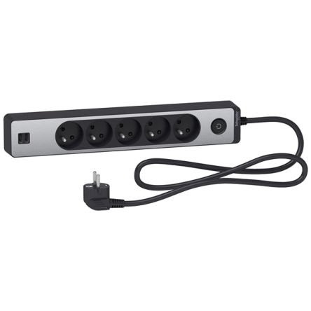 Schneider Electric 1.5m 5 Socket USB A Extension Lead Open Reel, 250 V, IP44 [ST935U1BA]; 340-795