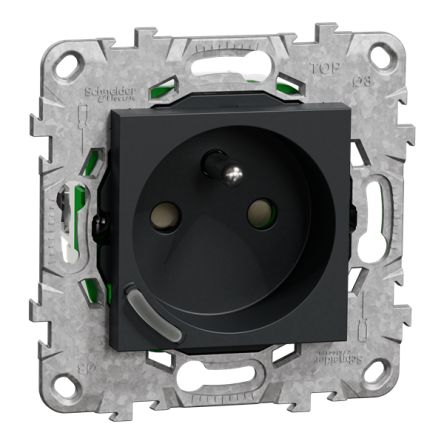 Schneider Electric NU55 Black Plug Socket, 2P + E Poles, 16A [NU555954]; 340-811