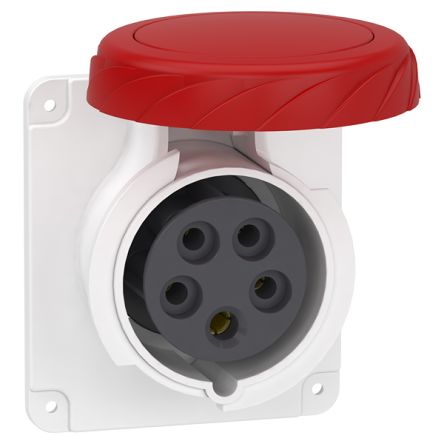Schneider Electric, Mureva IP67 Grey Panel Mount 3P + N + E Socket Socket, Rated At 16A, 380 → 415 V [PKY16G735]; 340-837