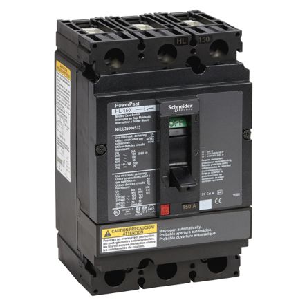 Schneider Electric, PowerPact MCCB 3P 150A, Breaking Capacity 25 kA, Fixed Mount [NHLL36000S15]; 340-915