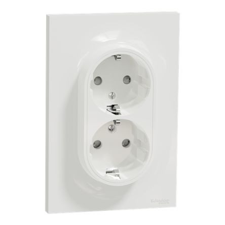 Schneider Electric White 2 Gang Cover Plate [S521087]; 341-062