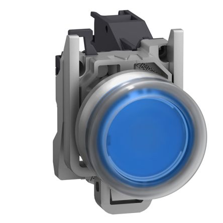 Schneider Electric Harmony Series Push Button Switch, Spring Return, Through Hole, 22mm Cutout, 1NO, Blue LED, 415V, [XB4BP681GEX]; 341-169