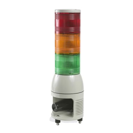 Schneider Electric Harmony Series Green, Orange, Red Siren Signal Tower, 3 Lights, 100 → 240 V, Base-mounted [XVC1M3HK]; 341-183