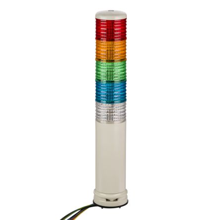 Schneider Electric Harmony Series Red/Green/Orange/Blue/Clear Buzzer Signal Tower, 5 Lights, 100 → 240 V, [XVC6M55SK]; 341-188