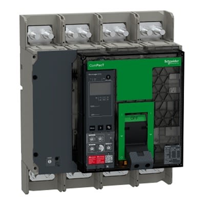 Schneider Electric, ComPacT MCCB 4P 630A, Breaking Capacity 30 kA, Fixed Mount [C063H45EFM]; 341-261