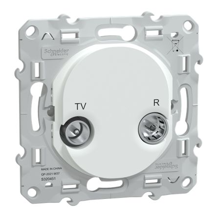 White Male Socket, Flush Mount [S320451]; 341-357