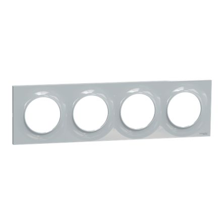 Schneider Electric Grey 4 Gang Cover Plate [S520708B1]; 341-368