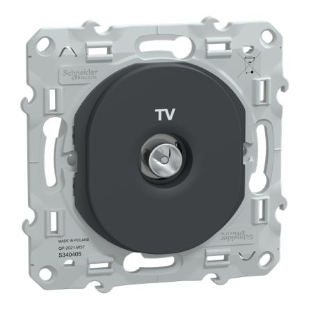 Socket Anthracite Male Socket, Flush Mount [S340405]; 341-385
