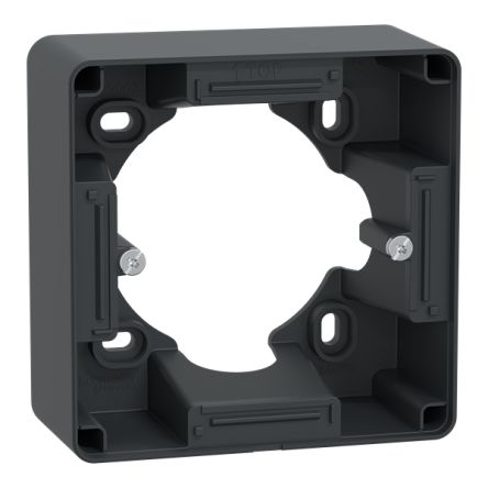 Schneider Electric Ovalis Grey Thermoplastic Back Boxes,  Surface Mount, 89 x 89 x 44.4mm [S340762]; 341-388
