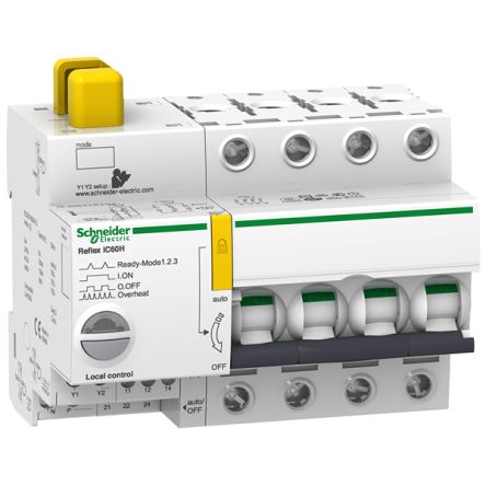 Schneider Electric Acti9 Acti9 Reflex MCB, 4P, 10A Curve D, 230V AC, 48V DC, 30 kA Breaking Capacity [A9C66410]; 341-548