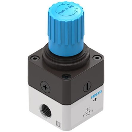 Festo G 1/4 Regulator -, 1/4in, 12bar max. input, LRP-1/4-2.5-F1A [LRP-1/4-2.5-F1A]; 341-883