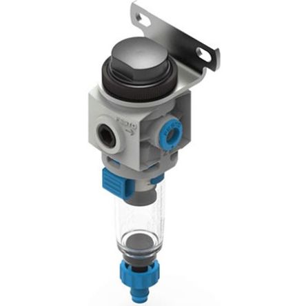 Festo MS2 series 5μm QS-6 1bar to 10 bar Filter 250L/min max with Manual drain [MS2-LF-QS6-C-P-M-F1A-B]; 342-139