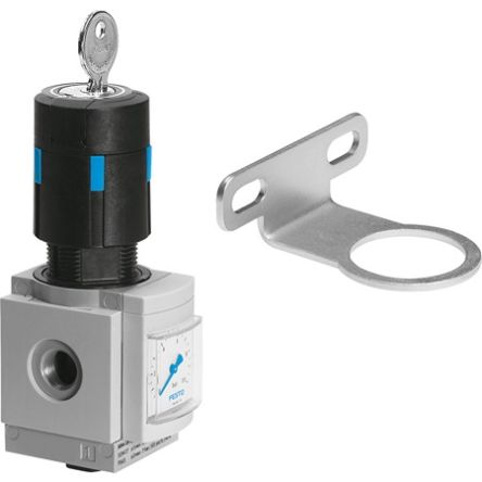 Festo G 1/4 Regulator -, 1/4in, 14bar max. input, MS4-LR-1/4-D6-E11-WR [MS4-LR-1/4-D6-E11-WR]; 342-270