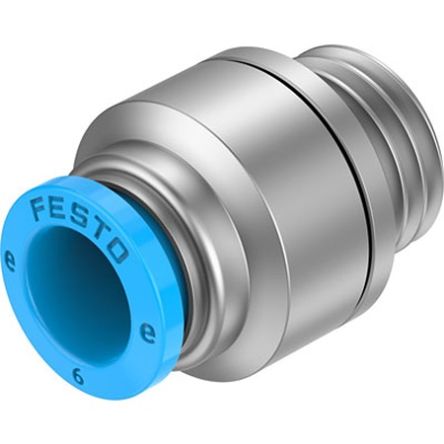Festo NPQE-DK Series Push-in Fitting, G 1/8 to Push In 6 mm, Threaded Connection Style, NPQE-DK-G18-Q6-F1A-P10 [NPQE-DK-G18-Q6-F1A-P10]; 342-580