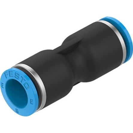 Festo NPQE-D Series Push-in Fitting, Push In 8 mm to Push In 8 mm, Tube-to-Tube Connection Style, NPQE-D-Q8-E-F1A-P10 [NPQE-D-Q8-E-F1A-P10]; 342-585