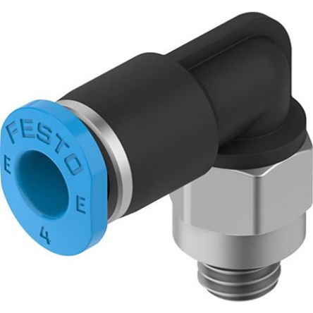 Festo NPQE-L Series Push-in Fitting, M5 to Push In 4 mm, Threaded Connection Style, NPQE-L-M5-Q4-F1A-P10 [NPQE-L-M5-Q4-F1A-P10]; 342-586