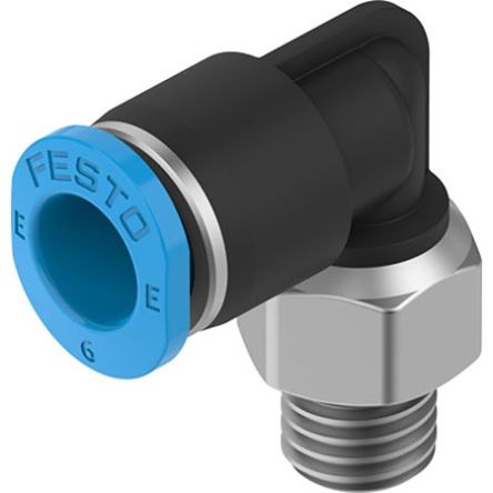 Festo NPQE-L Series Push-in Fitting, M7 to Push In 6 mm, Threaded Connection Style, NPQE-L-M7-Q6-F1A-P10 [NPQE-L-M7-Q6-F1A-P10]; 342-588