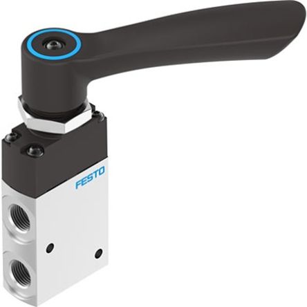 Festo Manual Pneumatic Relay Pneumatic Manual Control Valve VHEF Series, G 1/4, 1/4in, VHEF-HT-M32-M-G14 [VHEF-HT-M32-M-G14]; 342-732