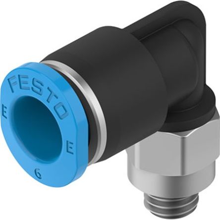 Festo NPQE-L Series Push-in Fitting, M5 to Push In 6 mm, Threaded Connection Style, NPQE-L-M5-Q6-F1A-P10 [NPQE-L-M5-Q6-F1A-P10]; 343-074