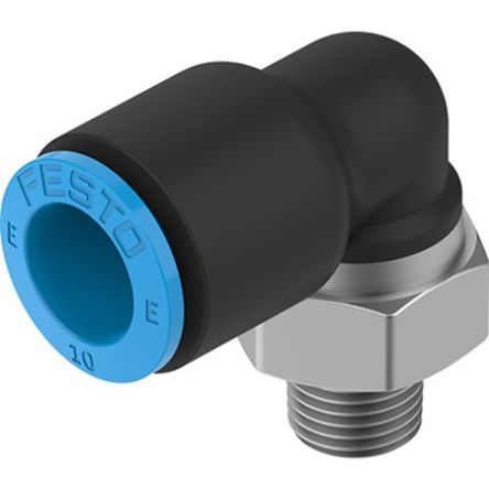 Festo NPQE-L Series Push-in Fitting, Push In 10 mm to Push In 10 mm, Threaded-to-Tube Connection Style, [NPQE-L-R18-Q10-F1A-P10]; 343-077