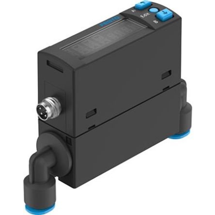 Festo SFAH Series Flow Rate Measurement Flow Sensor, 1 L/min Min, 50 L/min Max [SFAH-50U-Q6AR-PNLK-PNVBA-M8]; 343-121