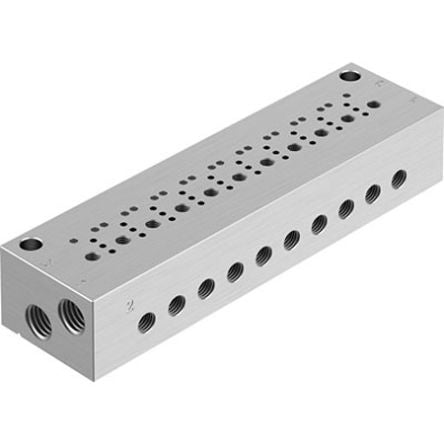Festo VABM series Manifold Block, VABM-C12-6M-M5-M3-10 [VABM-C12-6M-M5-M3-10]; 343-139