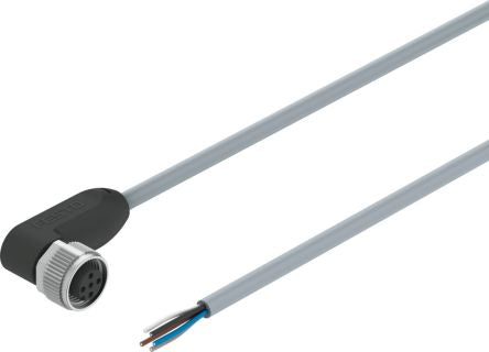 Festo Right Angle Male M12 to Unterminated Actuator/Sensor Cable, 5m [NEBA-M12W5-U-5-N-LE5]; 343-232