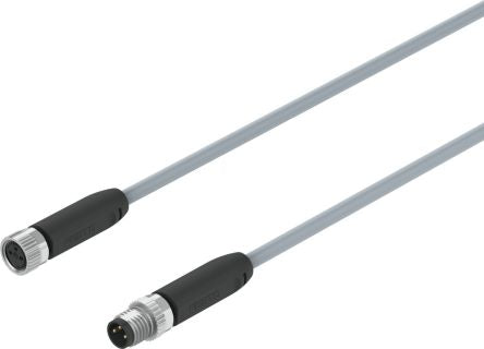 Festo Straight Male 3 way M8 to Straight Female 3 way M8 Actuator/Sensor Cable, 2m [NEBA-M8G3-U-2-N-M8G3]; 343-236