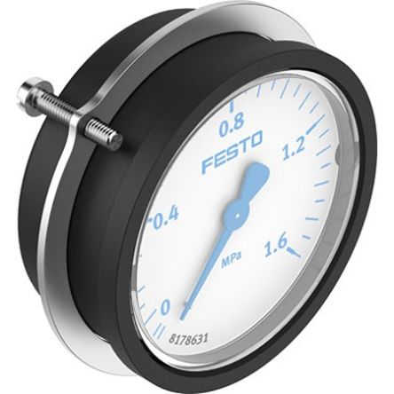 Festo G 1/4 Analogue Pressure Gauge 0bar Panel 68mm Outside Diameter [PAGN-P-63-1.6M-G14-CPA]; 343-252