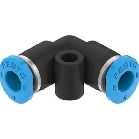 Festo NPQE-L Series Elbow Tube-toTube Adaptor, Push In 4 mm to Push In 4 mm, Push-in Connection Style, [NPQE-L-Q4-E-F1A-P10]; 343-409