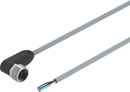 Festo Right Angle Male M12 to Unterminated Actuator/Sensor Cable, 5m [NEBA-M12W5-U-5-N-LE4]; 343-689