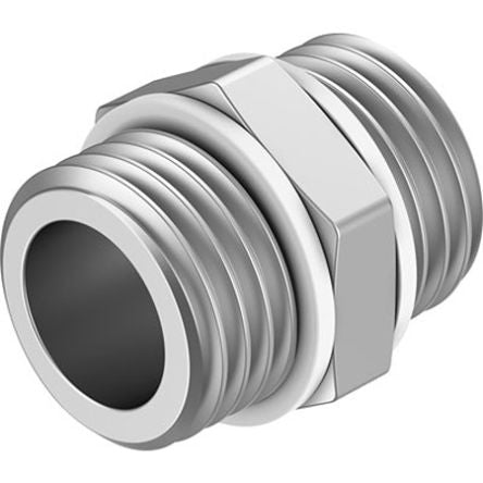 Festo NPFC-DS Series Nipple, G 3/8 to G 3/8, Threaded Connection Style, NPFC-DS-G38-G38-M [NPFC-DS-G38-G38-M]; 343-917