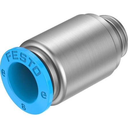 Festo NPQE-DK Series Push-in Fitting, G 1/8 to Push In 8 mm, Threaded Connection Style, NPQE-DK-G18-Q8-F1A-P10 [NPQE-DK-G18-Q8-F1A-P10]; 343-923