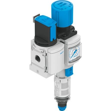 Festo MS4 Filter Regulator, 10 bar, MS4-EM1FR-1/4-D6-C-P-VC-AG-BAR-WPE-B [MS4-EM1FR-1/4-D6-C-P-VC-AG-BAR-WPE-B]; 344-118