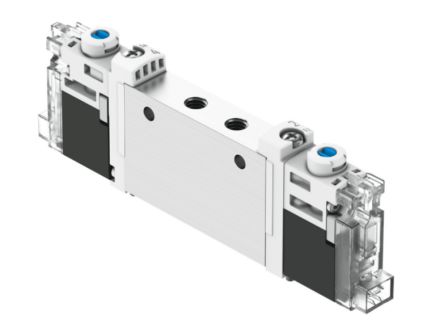 Festo 2x3/2-Way, Monostable, Open Pneumatic Solenoid Valve - Electrical M7 VUVG Series 24V [VUVG-L10-T32U-AZT-M7-1H2L-F1A]; 344-503