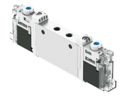 Festo 2x3/2-Way, Monostable, Open Pneumatic Solenoid Valve - Electrical M5 VUVG Series 24V [VUVG-L10-T32U-AT-M5-1H2L-F1A]; 344-534