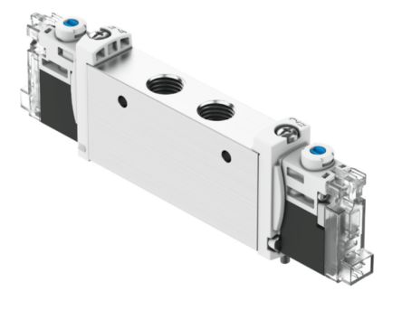 Festo 5/3 Exhausted Pneumatic Solenoid Valve - Electrical G 1/8 VUVG Series 24V [VUVG-L14-P53E-ZT-G18-1H2L-F1A]; 344-539
