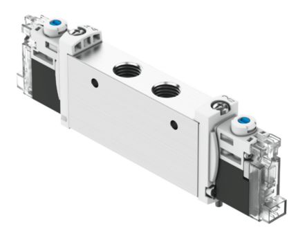 Festo 2x3/2-Way, Monostable, Open/Closed Pneumatic Solenoid Valve - Electrical G 1/8 VUVG Series 24V [VUVG-L14-T32H-AZT-G18-1H2L-F1A]; 344-541