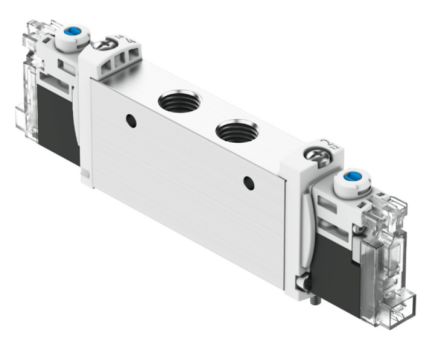 Festo 2x3/2-Way, Monostable, Open Pneumatic Solenoid Valve - Electrical G 1/8 VUVG Series 24V [VUVG-L14-T32U-AZT-G18-1H2L-F1A]; 344-544