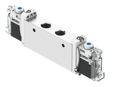 Festo 2x3/2-Way, Monostable, Open Pneumatic Solenoid Valve - Electrical G 1/8 VUVG Series 24V [VUVG-L14-T32U-MZT-G18-1H2L-F1A]; 344-545