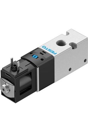 Festo 3/2-Way, Closed, Monostable Pneumatic Solenoid Valve - Electrical G 1/8 VUVS Series 24V [VUVS-LK20-M32C-AD-G18-1C1+GL-S]; 344-554