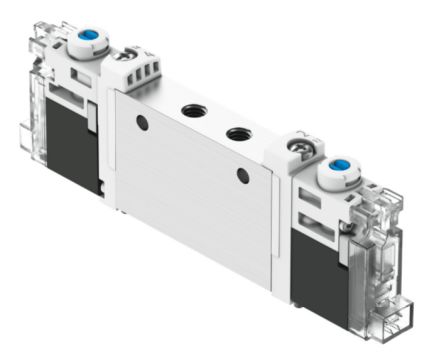 Festo 2x3/2-Way, Monostable, Open Pneumatic Solenoid Valve - Electrical M7 VUVG Series 24V [VUVG-L10-T32U-MT-M7-1H2L-F1A]; 344-569