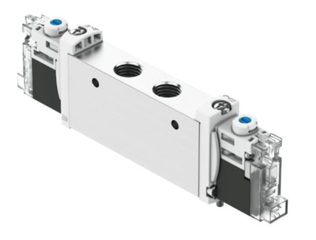 Festo 2x3/2-Way, Closed, Monostable Pneumatic Solenoid Valve - Electrical G 1/8 VUVG Series 24V [VUVG-L14-T32C-AZT-G18-1H2L-F1A]; 344-576