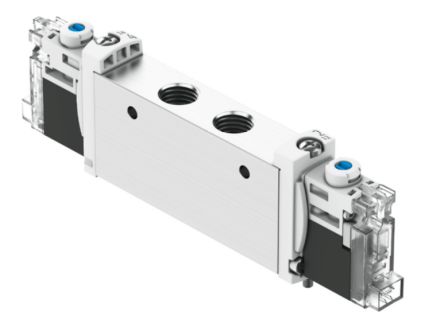 Festo 2x3/2-Way, Closed, Monostable Pneumatic Solenoid Valve - Electrical G 1/8 VUVG Series 24V [VUVG-L14-T32C-MZT-G18-1H2L-F1A]; 344-578
