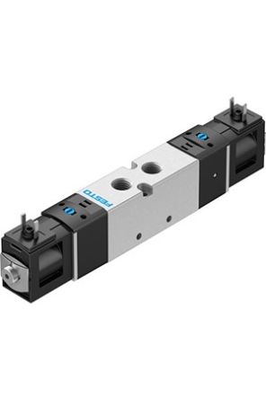 Festo 5/2 Double Solenoid Pneumatic Solenoid Valve - Electrical G 1/8 VUVS Series 24V [VUVS-LK20-B52-D-G18-1C1+GL-S]; 344-589