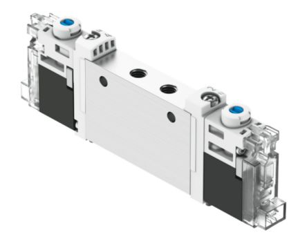 Festo 2x3/2-Way, Monostable, Open Pneumatic Solenoid Valve - Electrical M7 VUVG Series 24V [VUVG-L10-T32U-AT-M7-1H2L-F1A]; 344-607